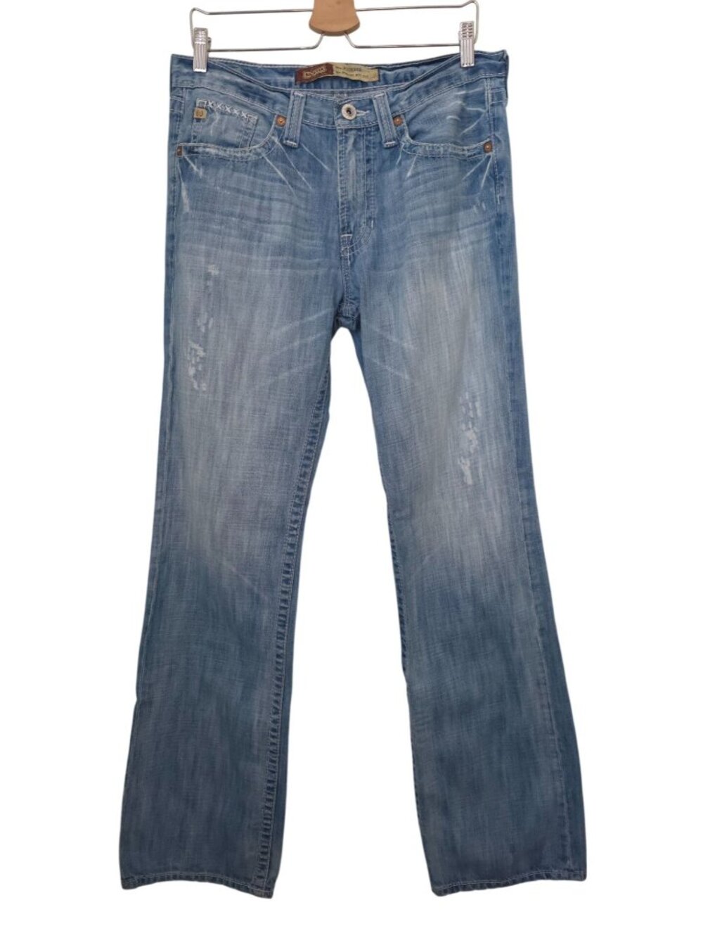 Big Star Pioneer Buckle Exclusive Distressed Embroidered Denim Boot Cut Jeans 32 - Picture 1 of 11